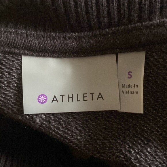 Athleta black wrapper’s delight jacket french terry funnel neck open front - Picture 8 of 9